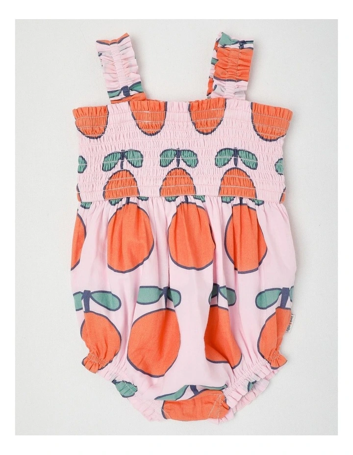 Flora Shirred Romper in Pink image 1