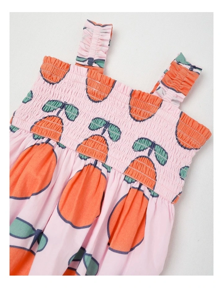 Flora Shirred Romper in Pink image 2