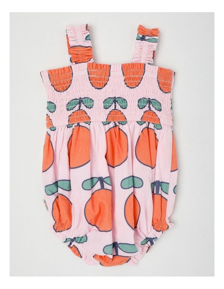 Flora Shirred Romper in Pink image 3