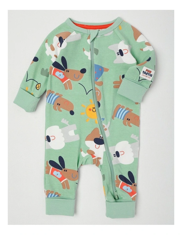 Clancy Zip Coverall in Green image 1