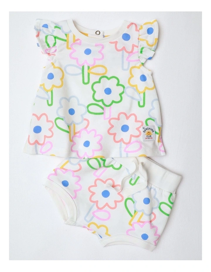 Rida French Terry Top And Pant Set in Pink image 1