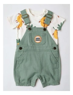 Fitzy Overall and Tee Set in Twill and Pinneaple
