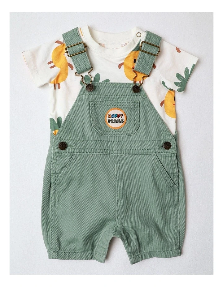Fitzy Overall and Tee Set in Twill and Pinneaple image 1