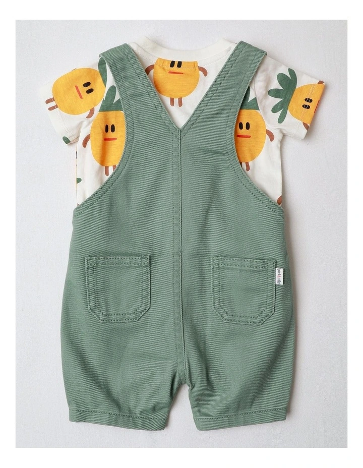 Fitzy Overall and Tee Set in Twill and Pinneaple image 3