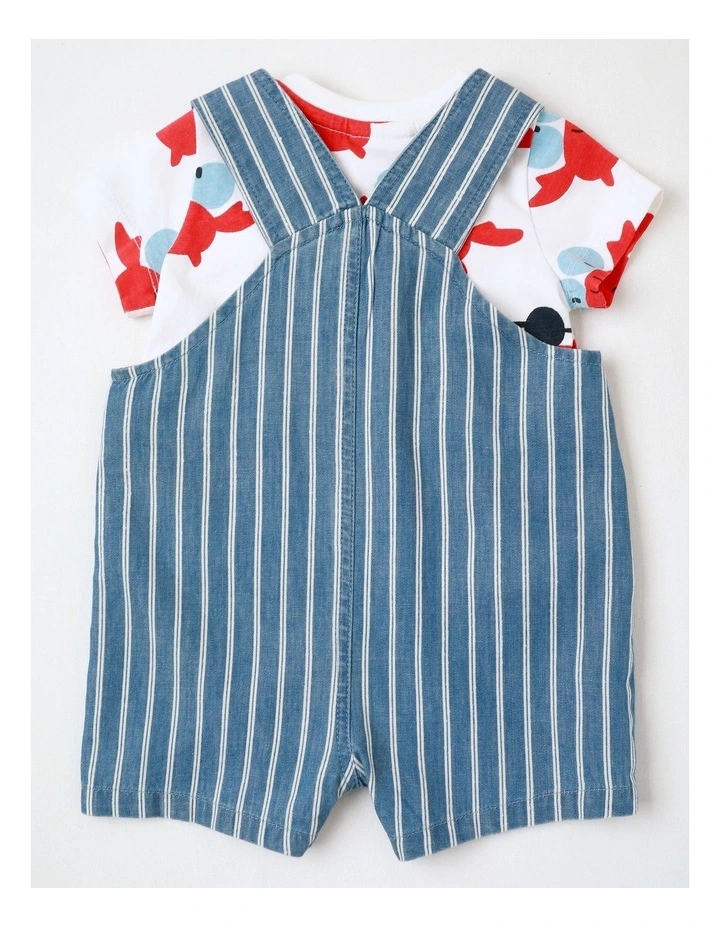 Vinnie Overall and Tee Set with Blue Stripes image 3