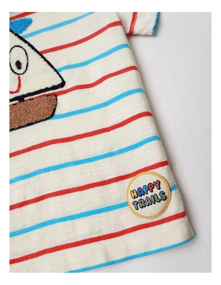 Jasper Yarn-Dyed Tee and Short Set with Sailboat in White image 4