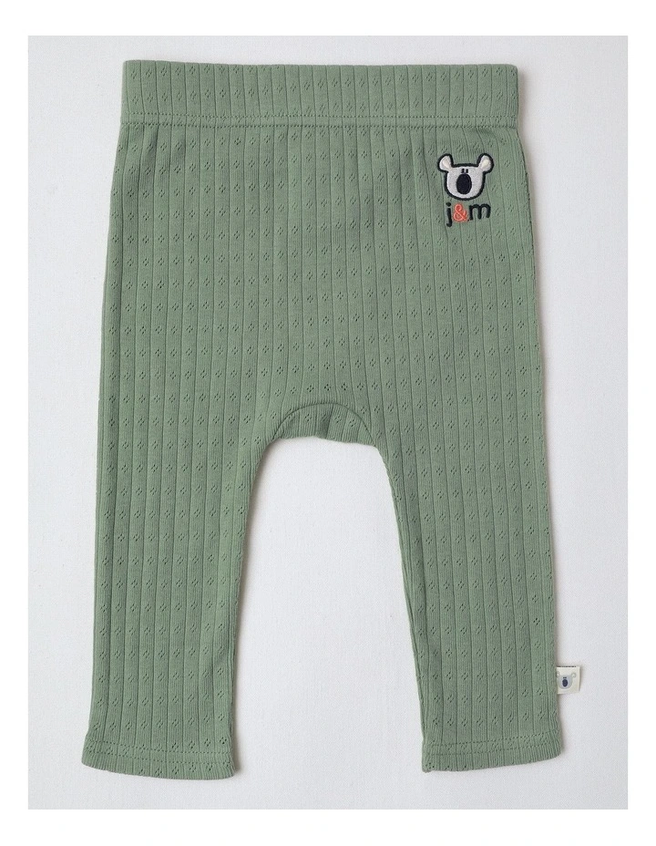 Newborn Baby Embroidered Pointelle Gift Set in Sage image 5