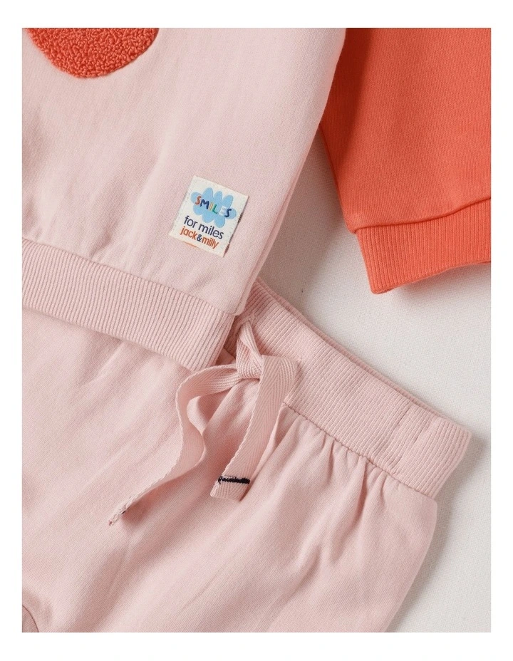 Dylan Brushed Fleece Tracksuit Set with Tulip Boucle in Light Pink image 4