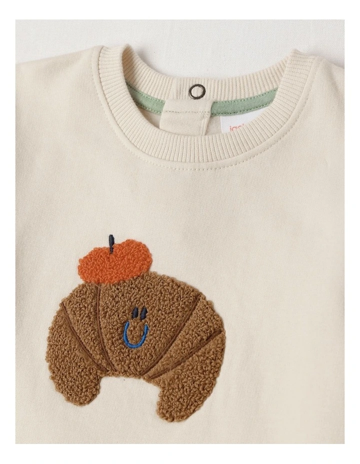 Dylan Brushed Fleece Tracksuit Set with Croissant Boucle in Light Brown image 2