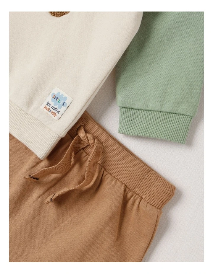 Dylan Brushed Fleece Tracksuit Set with Croissant Boucle in Light Brown image 4