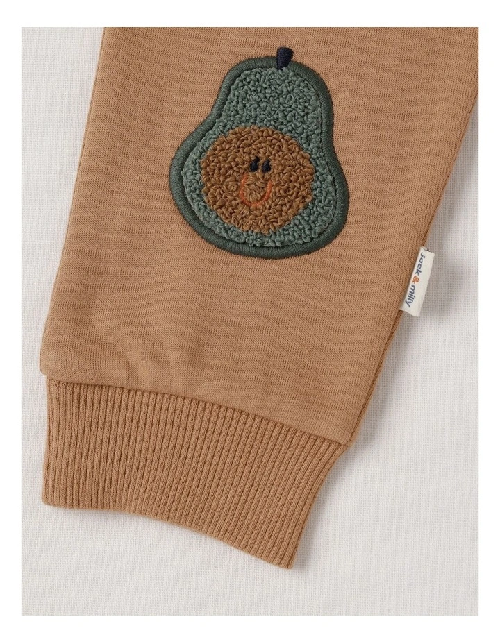 Dylan Brushed Fleece Tracksuit Set with Croissant Boucle in Light Brown image 5