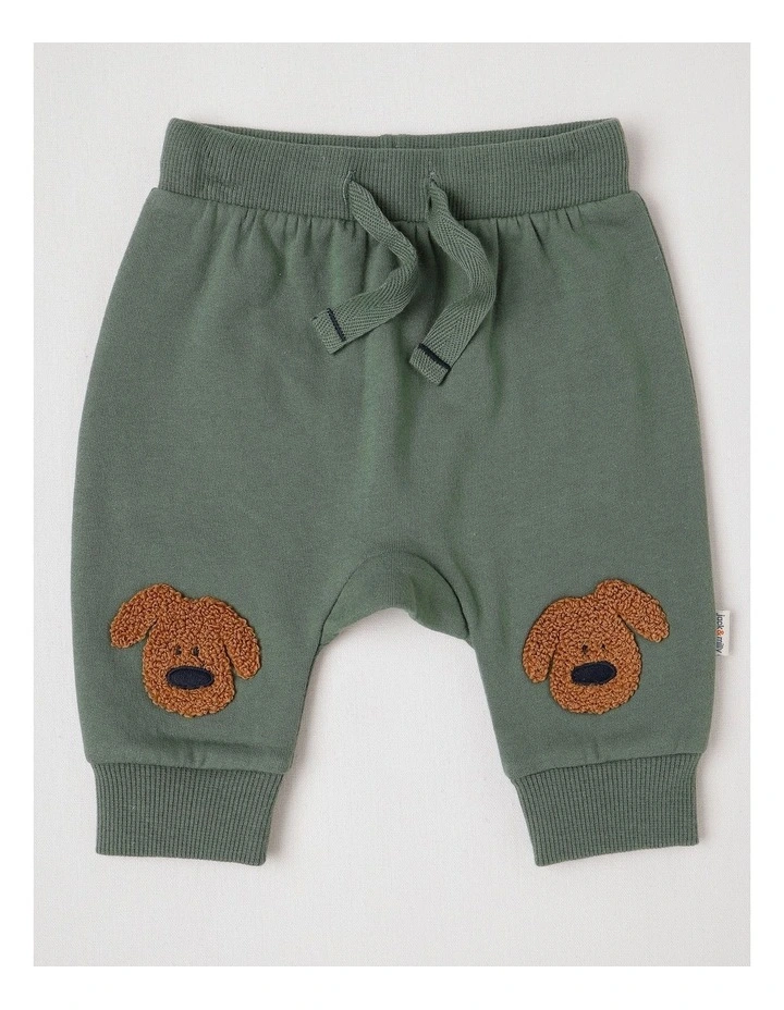 Dylan Brushed Fleece Tracksuit Set with Doggo Boucle in Green image 5