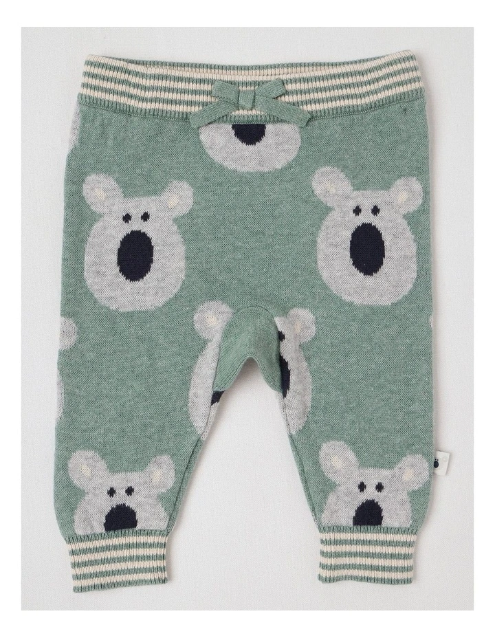 Naturals Newborn Sammy Knit Bunny Top & Bottom Set in Green image 5