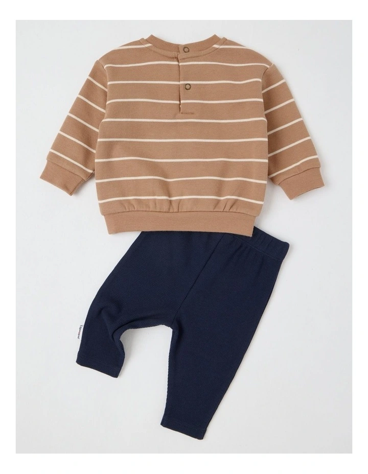 Clay Boucle Whale Top and Pant Set in Assorted image 3