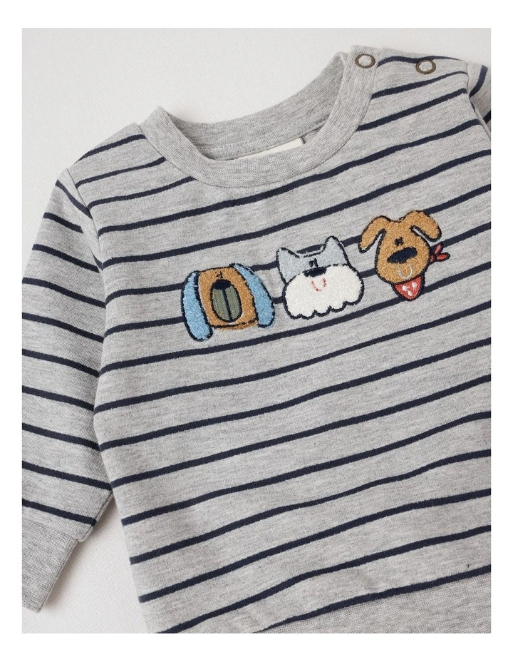 Beau Top and Bottom Pant with Dog Boucle and Stripe Cargo Pant image 2