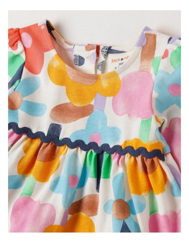 Marigold Watercolour Jersey Dress and Legging Set in Multi image 2
