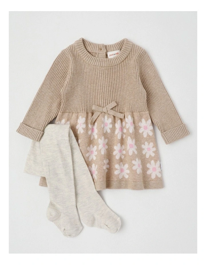 Claire Daisy Knitted Dress and Tight Set image 2