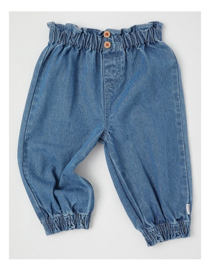 Scout Strawberry Print Top and Denim Pant Set in Pink image 4