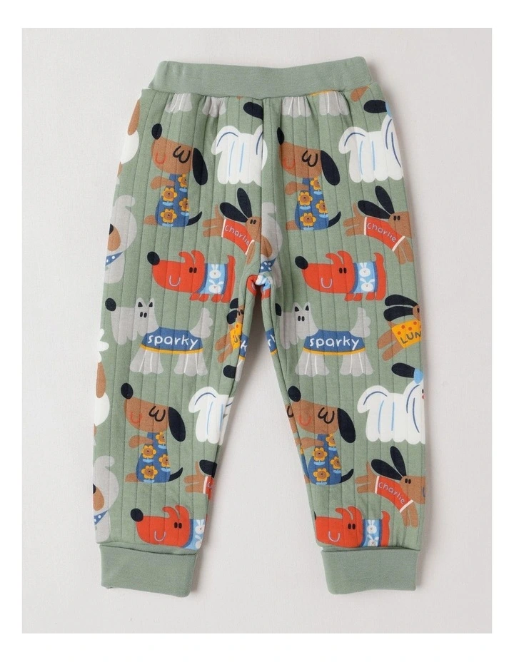Ellis Quilted Pyjama Set with Best In Show Print in Green image 5