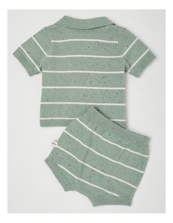 Naturals Rusty Knitted Top & Bottom Set with Koala Embroidery in Sage image 3