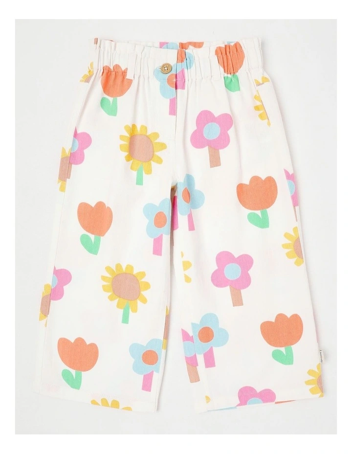 Willow Peplem Top & Pant Set in Happy Flower Print in Cream image 6