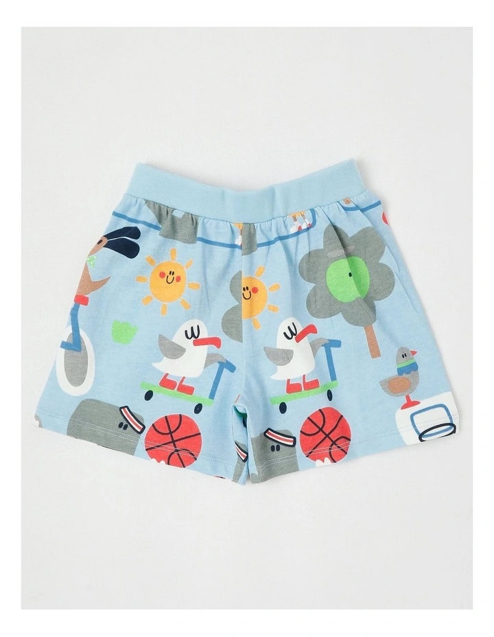 Dylan Top & Bottom Pyjama Set in Day At The Park Print in Light Blue image 5