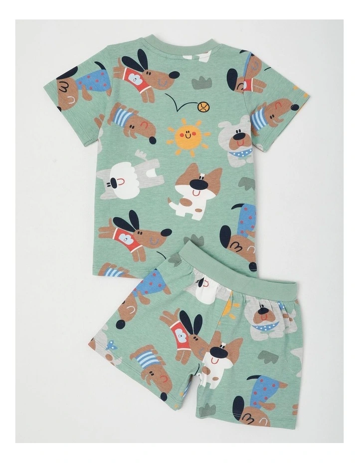 Dylan Pyjama Set with Dark Green Print in Green image 3