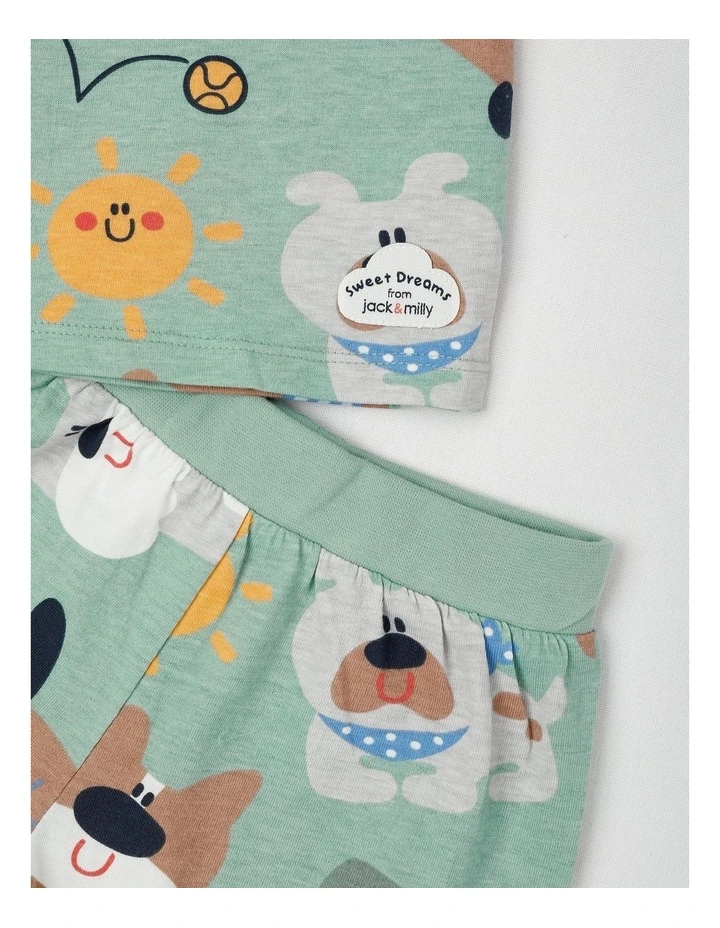 Dylan Pyjama Set with Dark Green Print in Green image 4