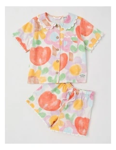 Nina Woven Pyjama Set in Watercolour Floral Print