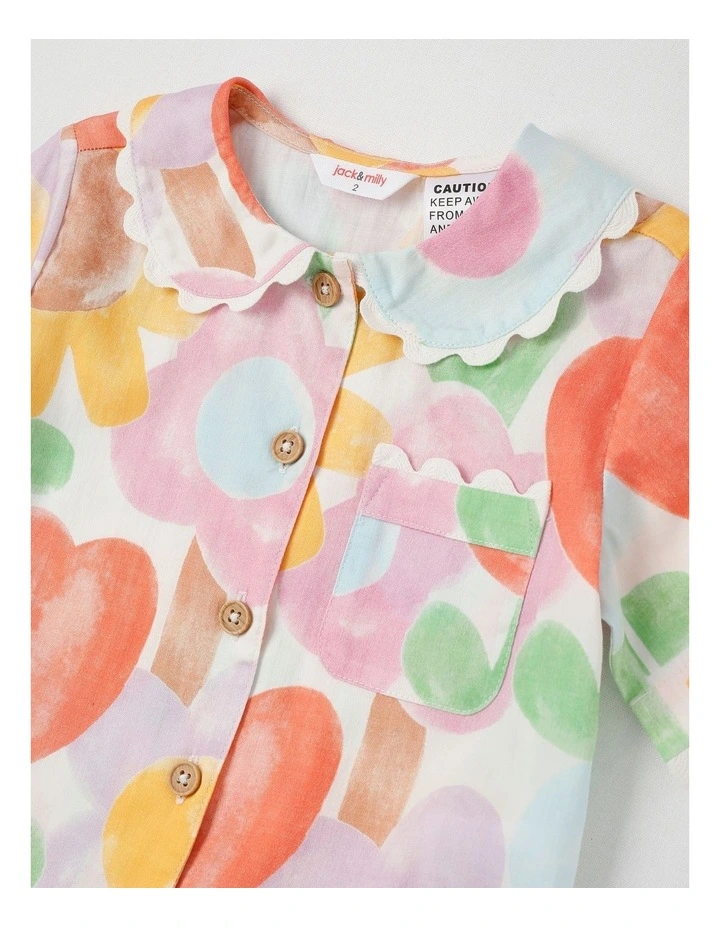 Nina Woven Pyjama Set in Watercolour Floral Print image 2