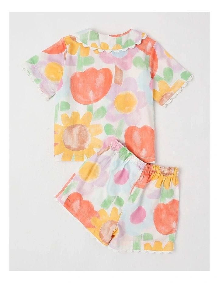 Nina Woven Pyjama Set in Watercolour Floral Print image 3