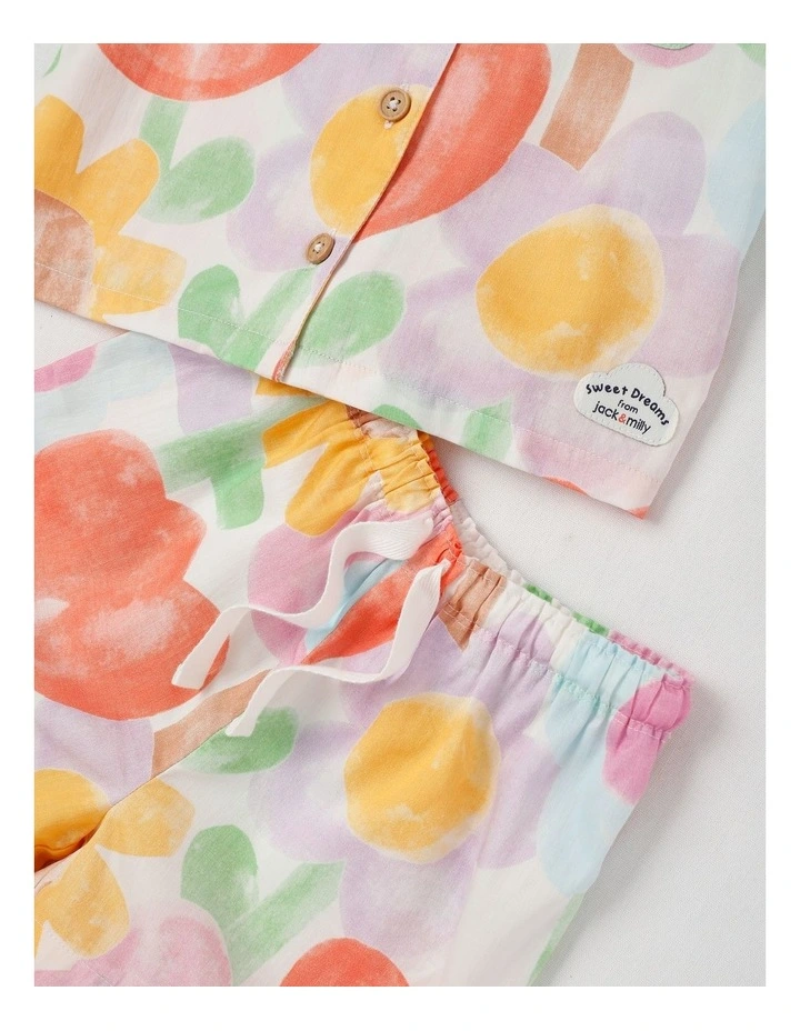 Nina Woven Pyjama Set in Watercolour Floral Print image 4