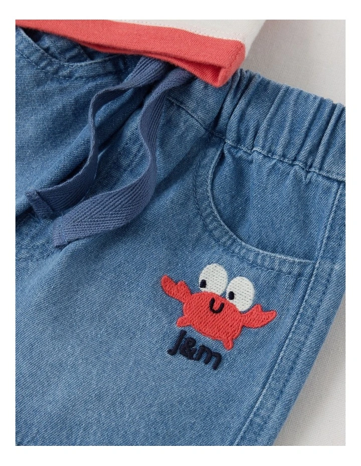 Jasper Whale Top and Denim Short Set in Red Stripe image 4