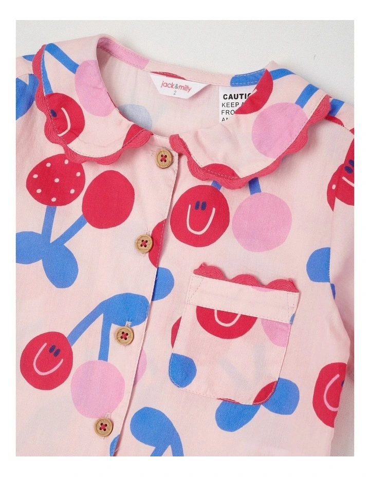 Nina Woven Pyjama Set in Pink image 2