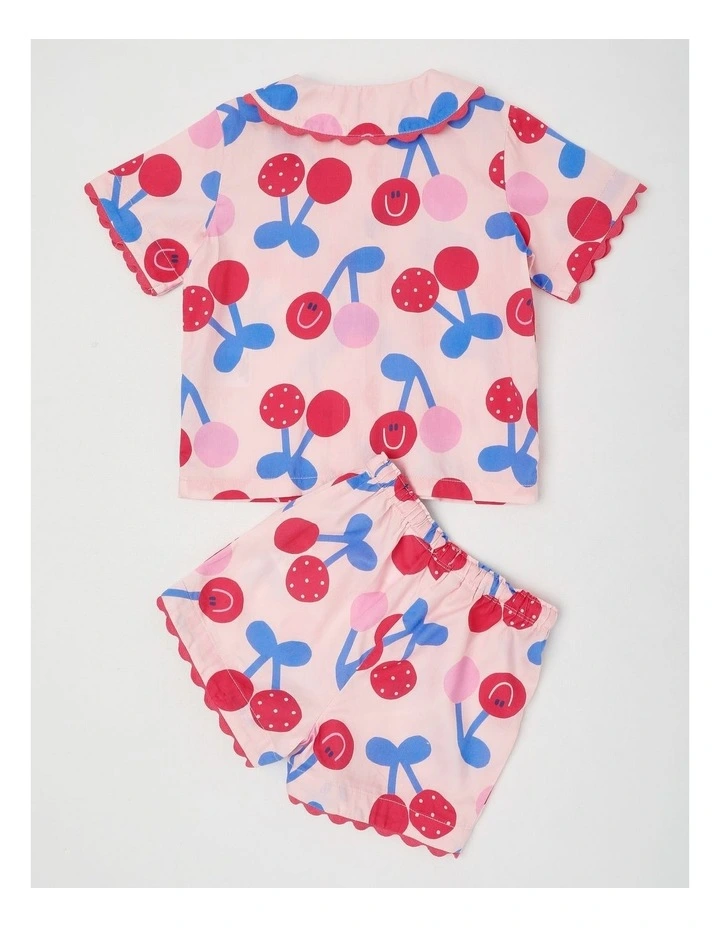 Nina Woven Pyjama Set in Pink image 3