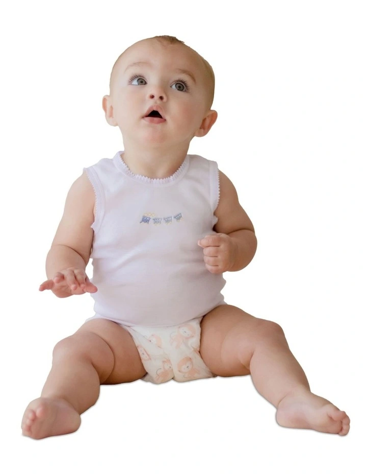 Embroidered Singlet 3 Pack in Blue image 3