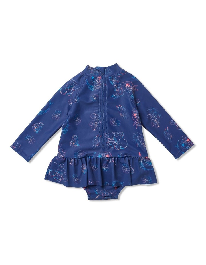 May Gibbs Pia Long Sleeve Bather Rainbows Navy