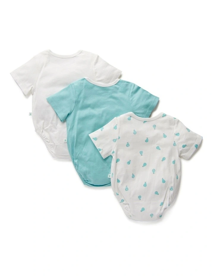 Pear Short Sleeve Bodysuit Ice Green 3 Pack image 3