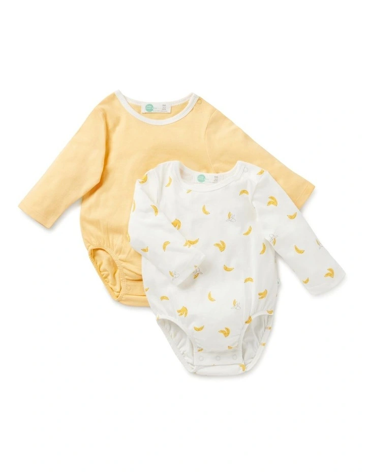 Core Jersey Bodysuit 2 Pack in Banana image 1