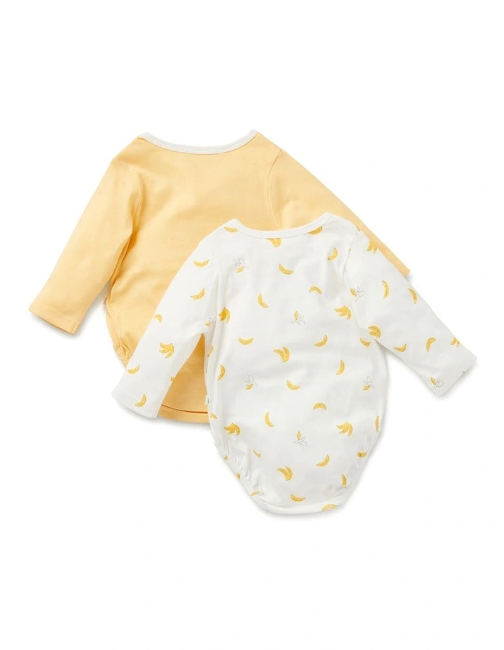 Core Jersey Bodysuit 2 Pack in Banana image 3