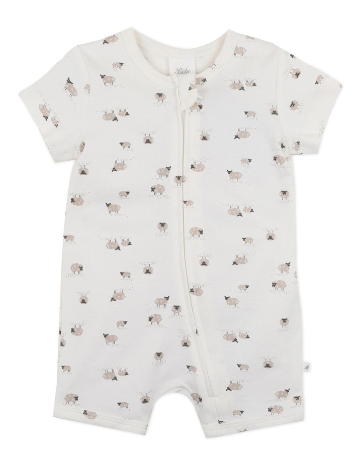 Bebe Cream Sheep Short Sleeve Romper Myer