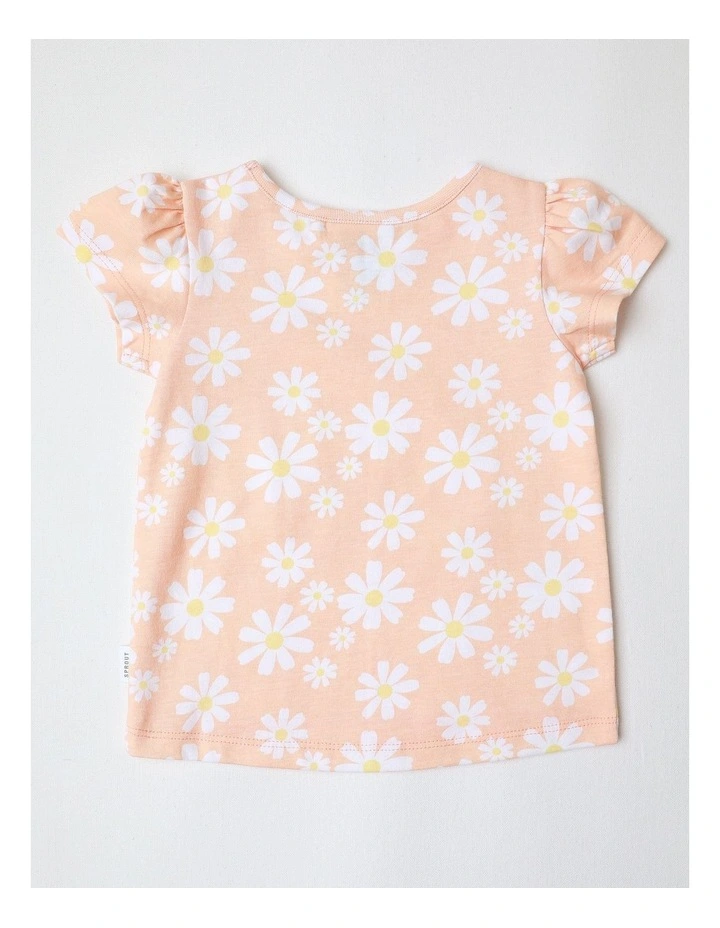 Essential Flowers T-Shirt in Peach image 3