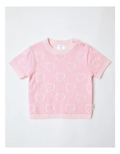Essential Heart Knit Top Rose