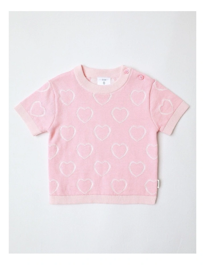 Essential Heart Knit Top Rose image 1