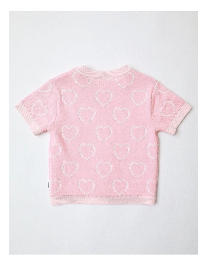 Essential Heart Knit Top Rose image 3