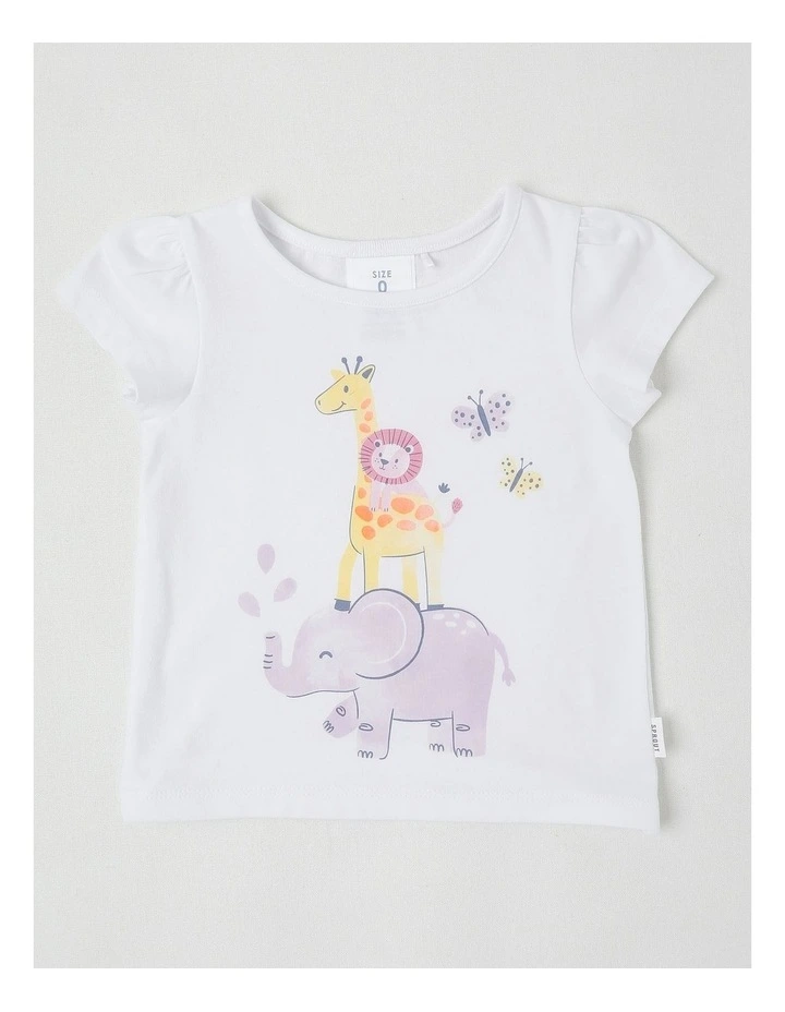Essentials Animal Stack T-Shirt in White image 1