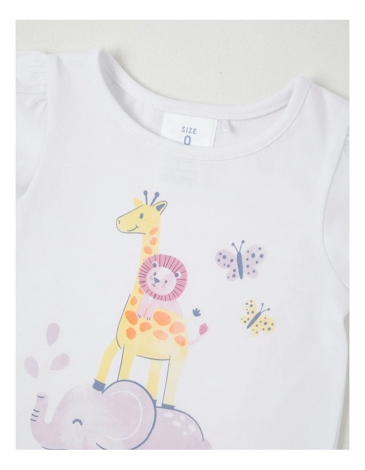 Essentials Animal Stack T-Shirt in White image 2