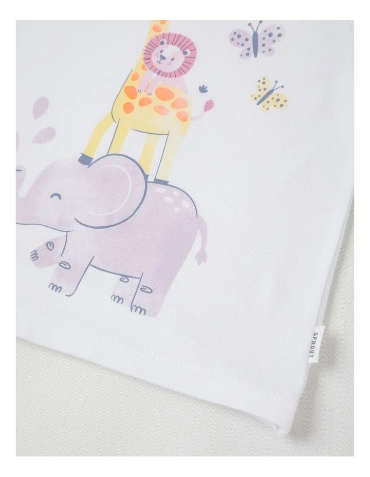 Essentials Animal Stack T-Shirt in White image 4