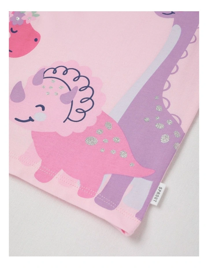 Essentials Dino T-Shirt in Light Pink image 2