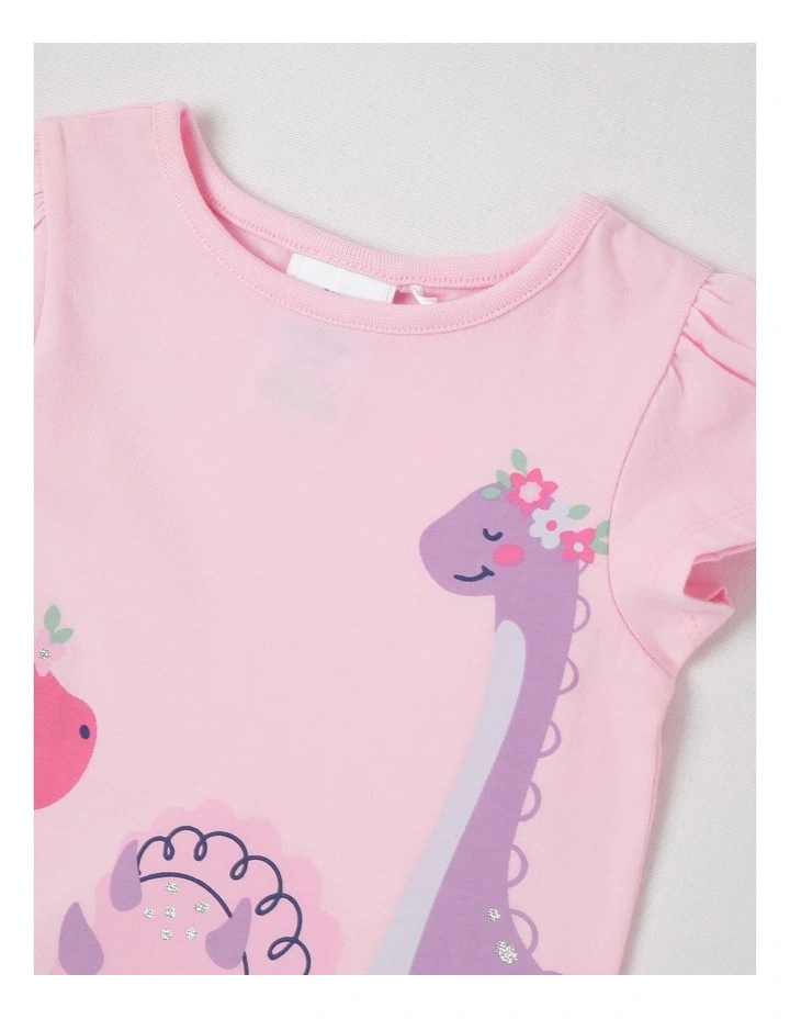 Essentials Dino T-Shirt in Light Pink image 4